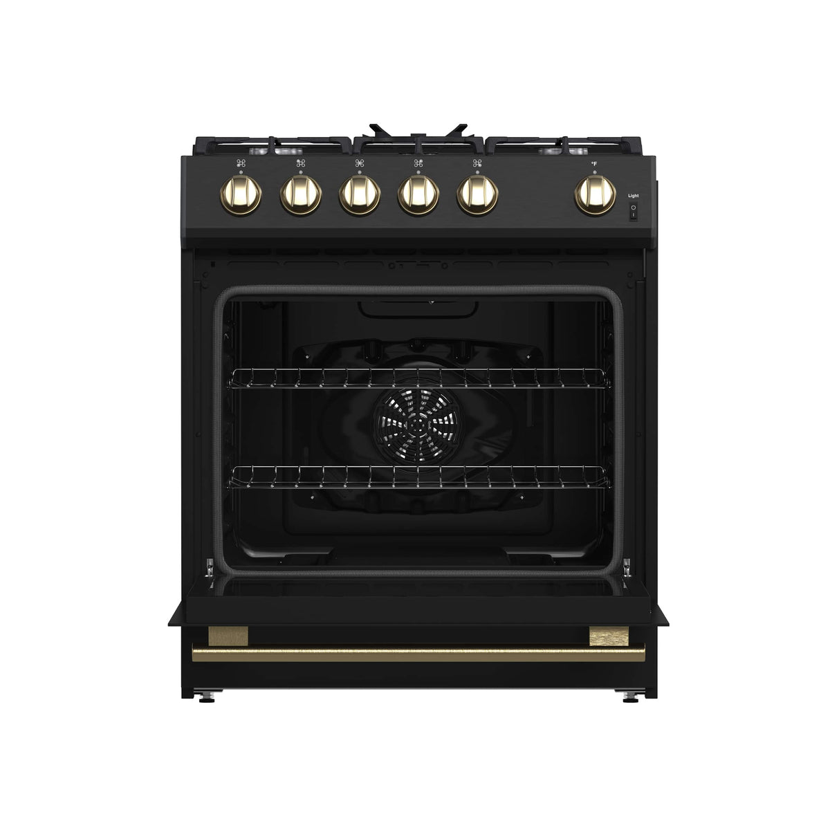 Forno Appliances - 30 in. Wide 5 Burner Leonardo 5 Cu. Ft. Freestanding Gas Convection Range with LP Conversion Kit - Black