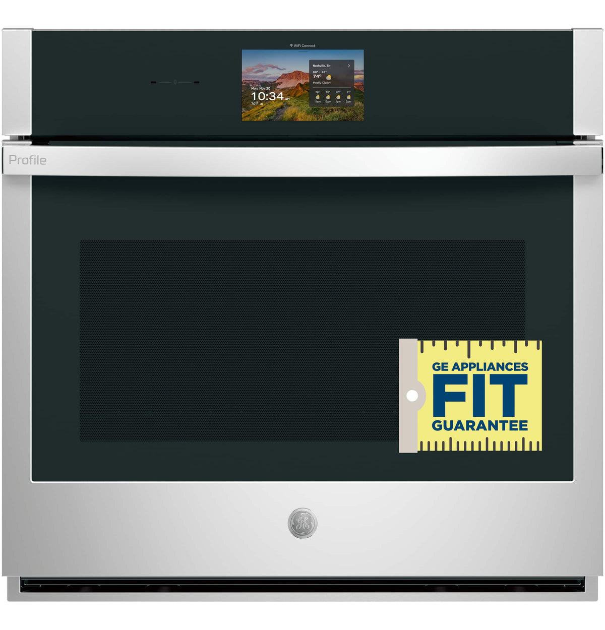 GE Profile - 30" Smart Built-In Single Electric Convection Wall Oven with In-Oven Camera and No Preheat Air Fry - Stainless Steel