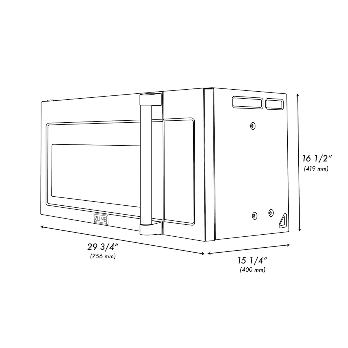 ZLINE - 30 in. 1.5 cu. ft. Over-The-Range Convection Microwave Oven with Sensor Cooking in Satin Stainless w/ Traditional Handle - Satin Stainless Steel