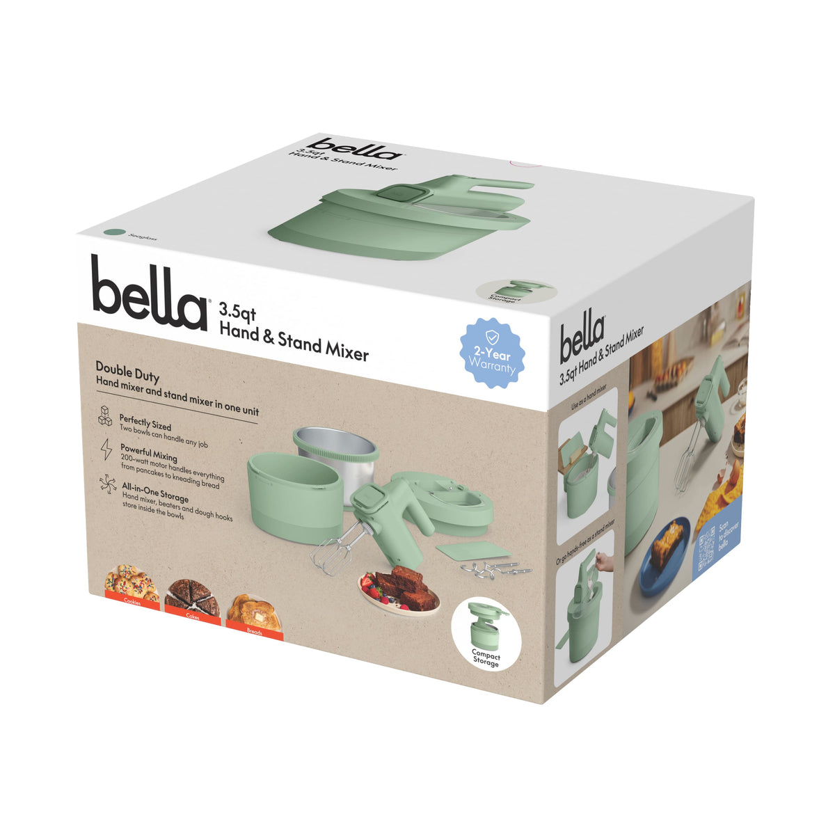 Bella - 3.5-qt. Hand & Stand Mixer - Seaglass