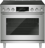 Bosch - 800 Series 36 in. Wide 5.4 Cu. Ft. Industrial Style Electric Induction Range with 5 Elements - Stainless Steel
