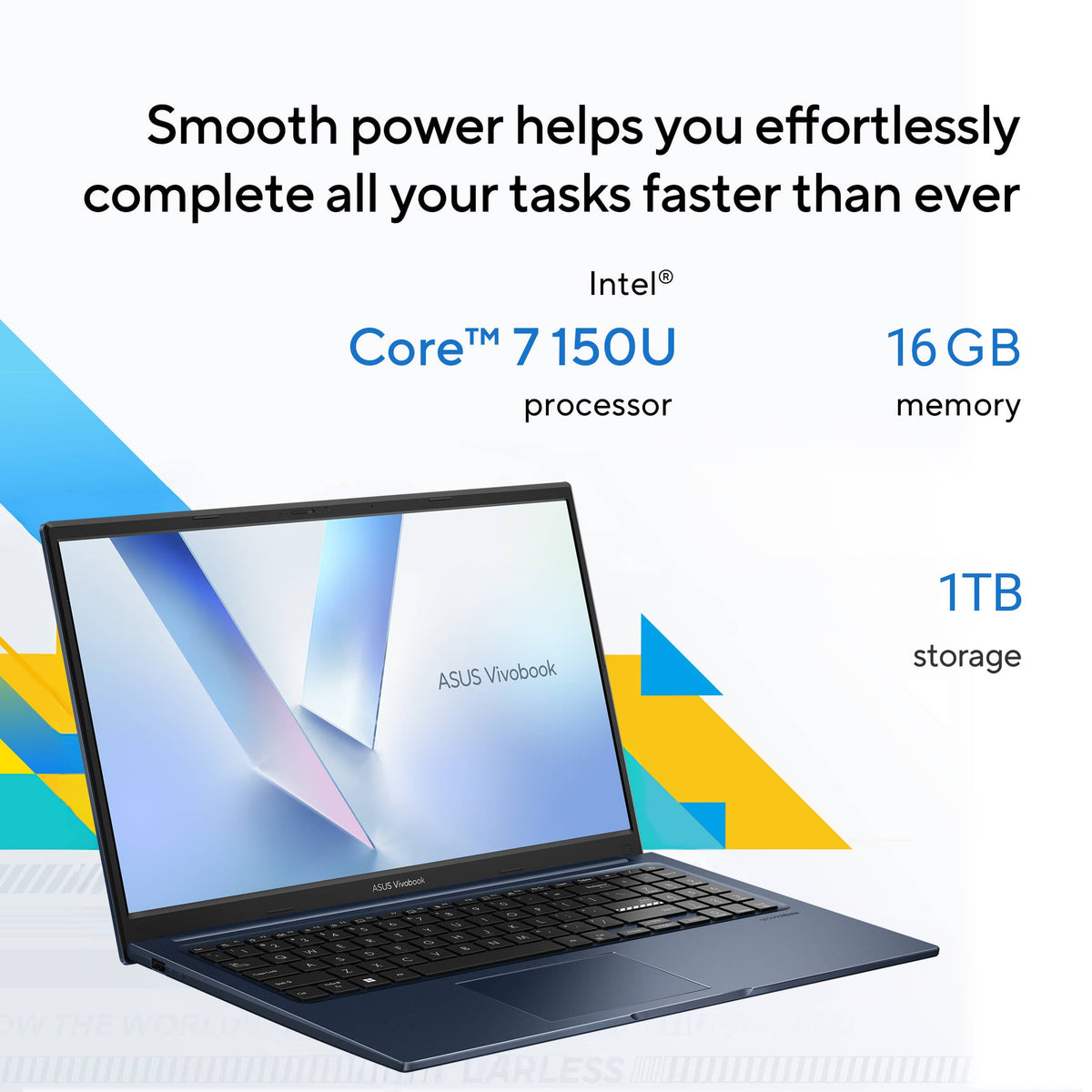 ASUS - Vivobook 15.6" FHD Touch Laptop - Intel Core 7 150U with 16GB Memory - 1TB SSD - Quiet Blue