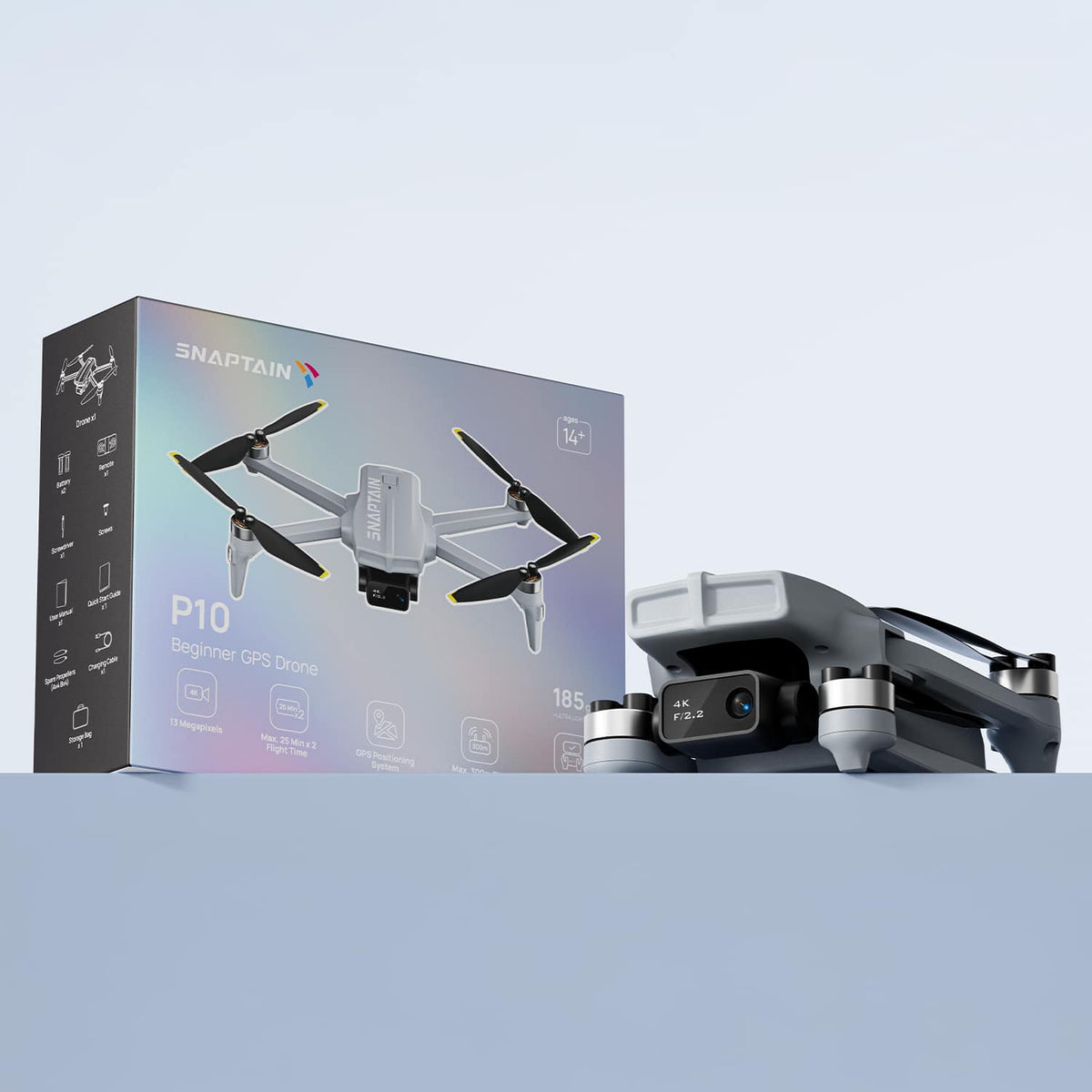 Snaptain - P10 4K Camera Drone with Remote Controller - Gray