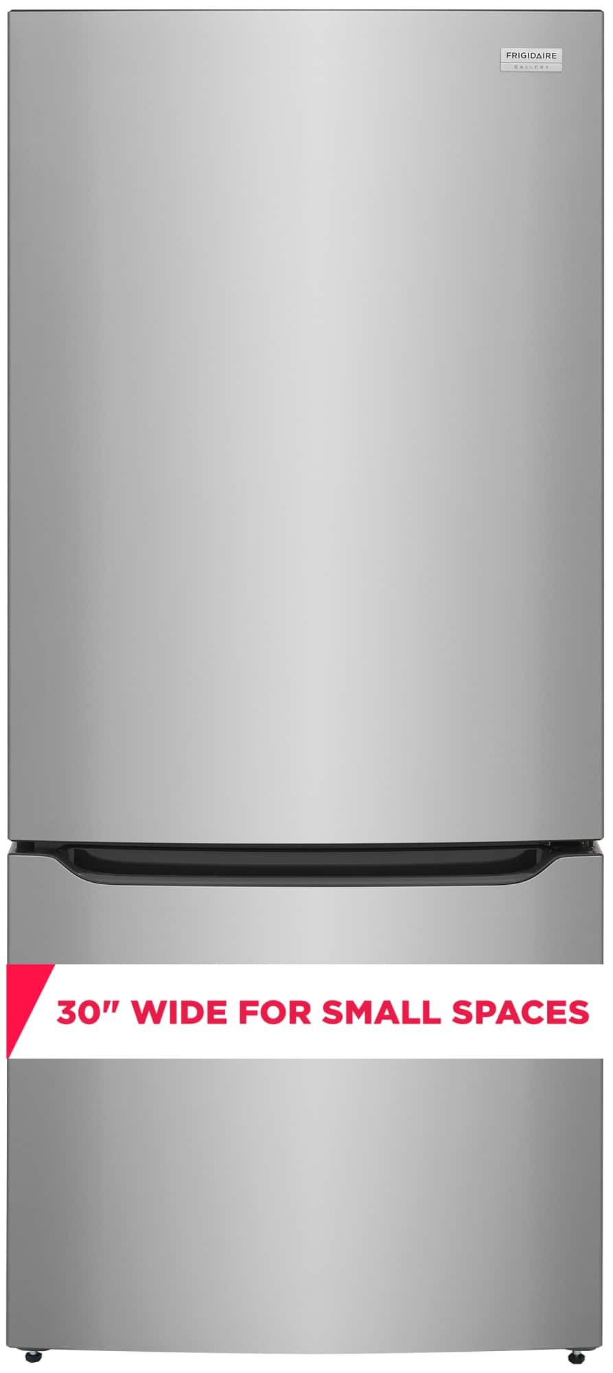 Frigidaire - 30 in. Wide 20.3 Cu. Ft. Bottom Freezer Standard Depth Refrigerator with Internal Water Dispenser - Smudge Proof Stainless Steel