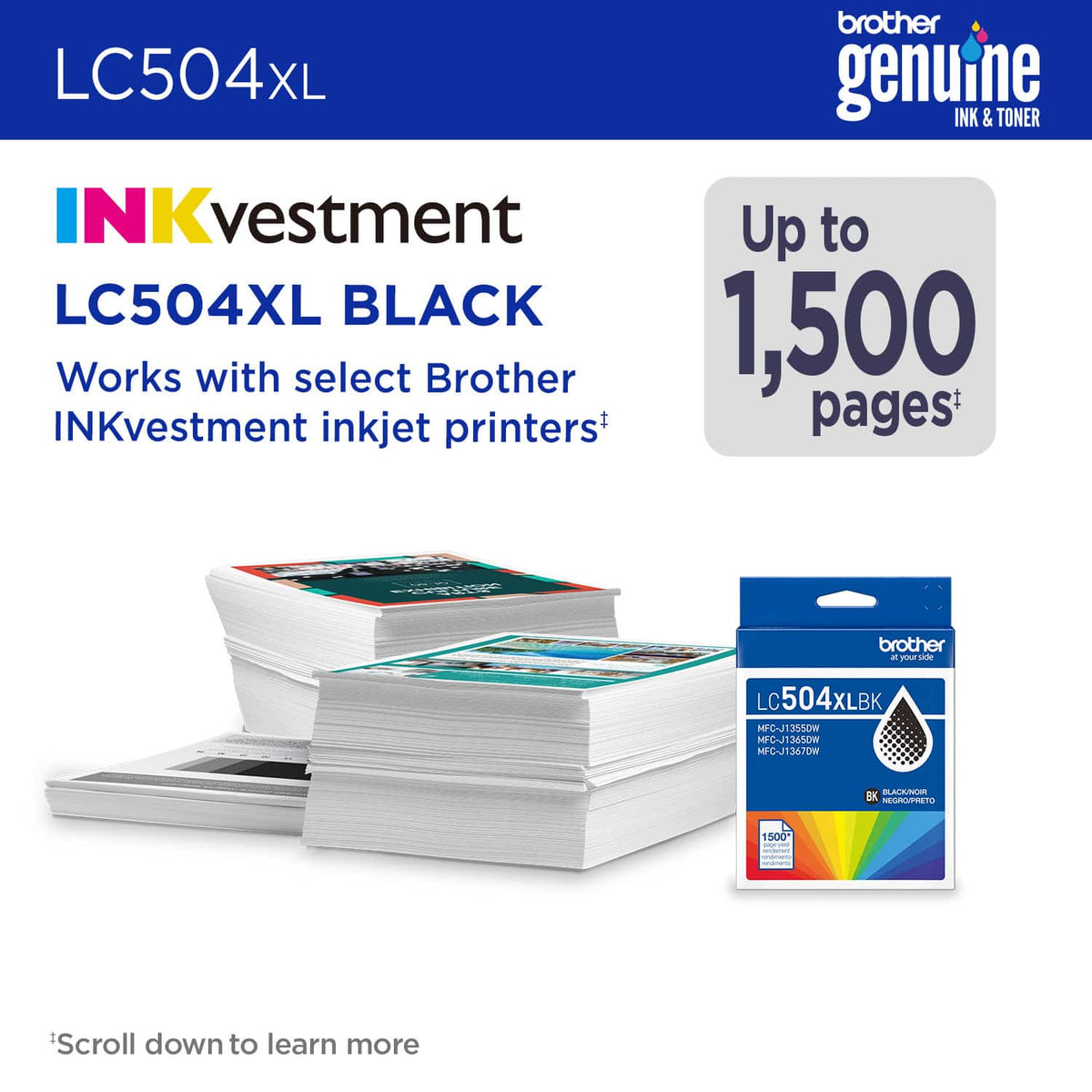 Brother - Genuine LC504XLBK High Yield Ink Cartridge - Black