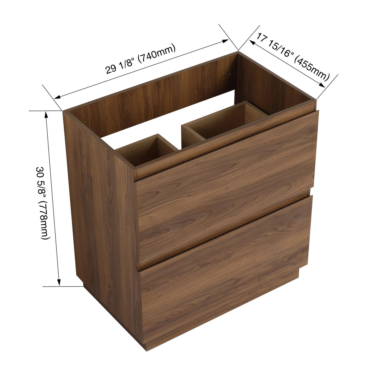 Mueble de baño moderno independiente con doble cajón