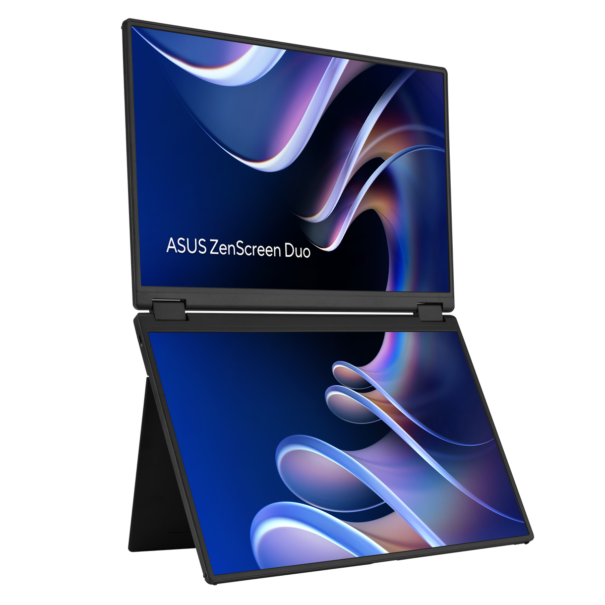 ASUS - ZenScreen Duo 14" FHD+ IPS Portable Dual Monitor with Ergo Kickstand and 360-Degree Rotation (Mini-HDMI, USB-C) - Black