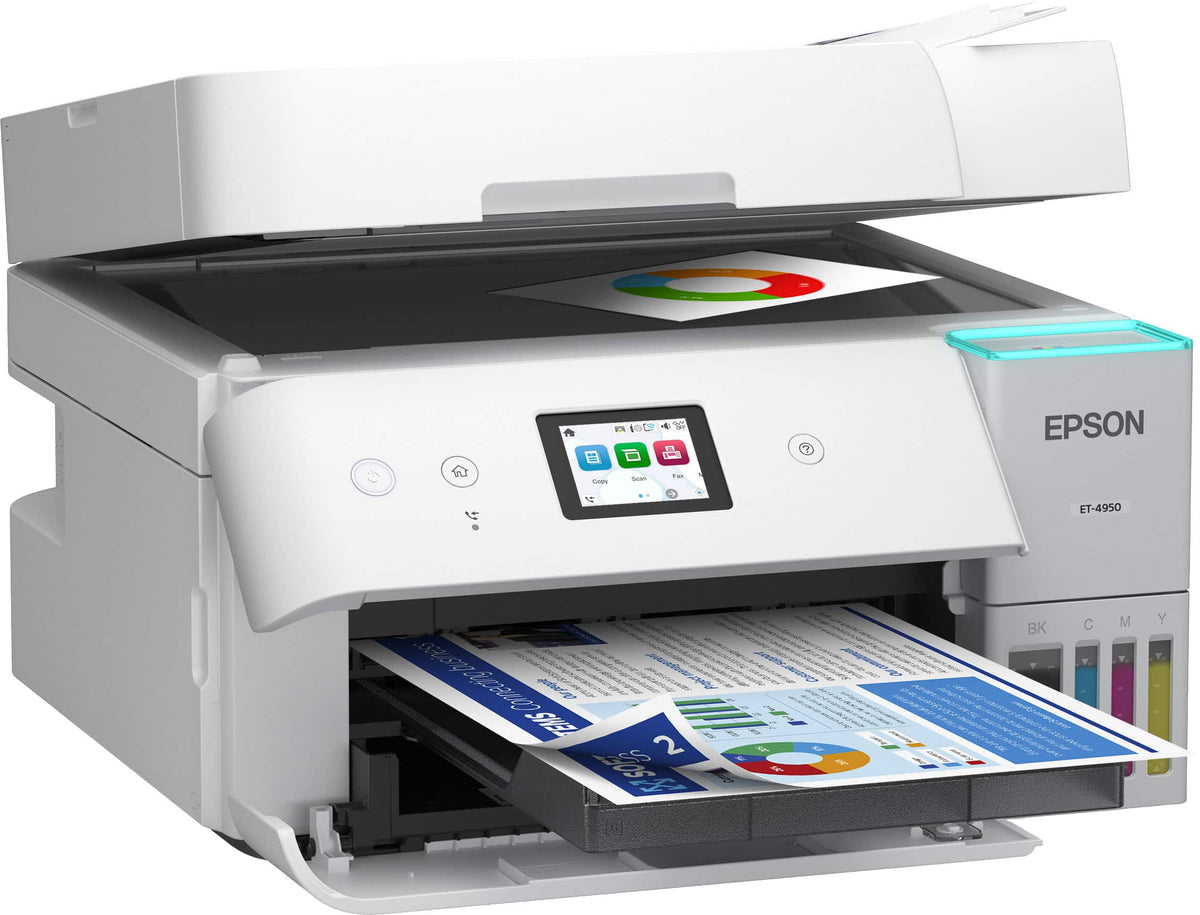 Epson - EcoTank ET-4950 Wireless All-in-One Color Supertank Inkjet Printer - White