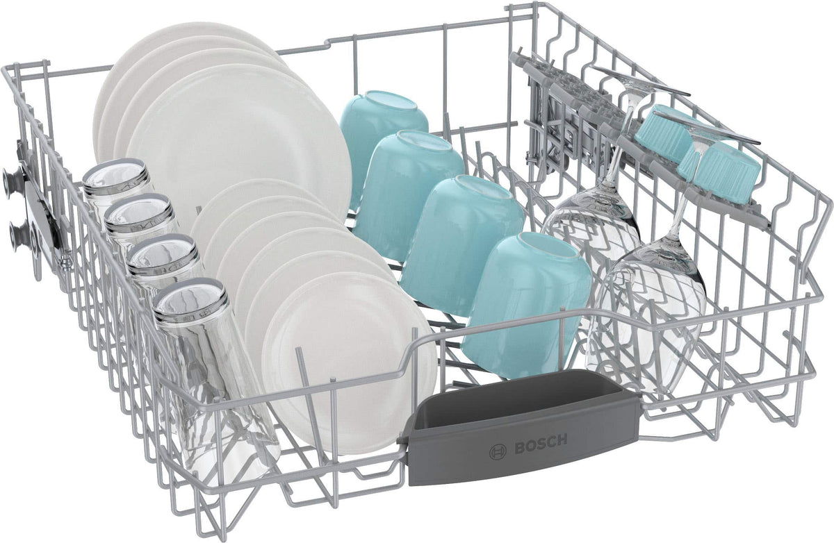 Bosch - 300 Series 24" Front Control Smart Built-In Stainless Steel Tub Dishwasher with 3rd Rack and AquaStop Plus, 46 dBA - Stainless Steel