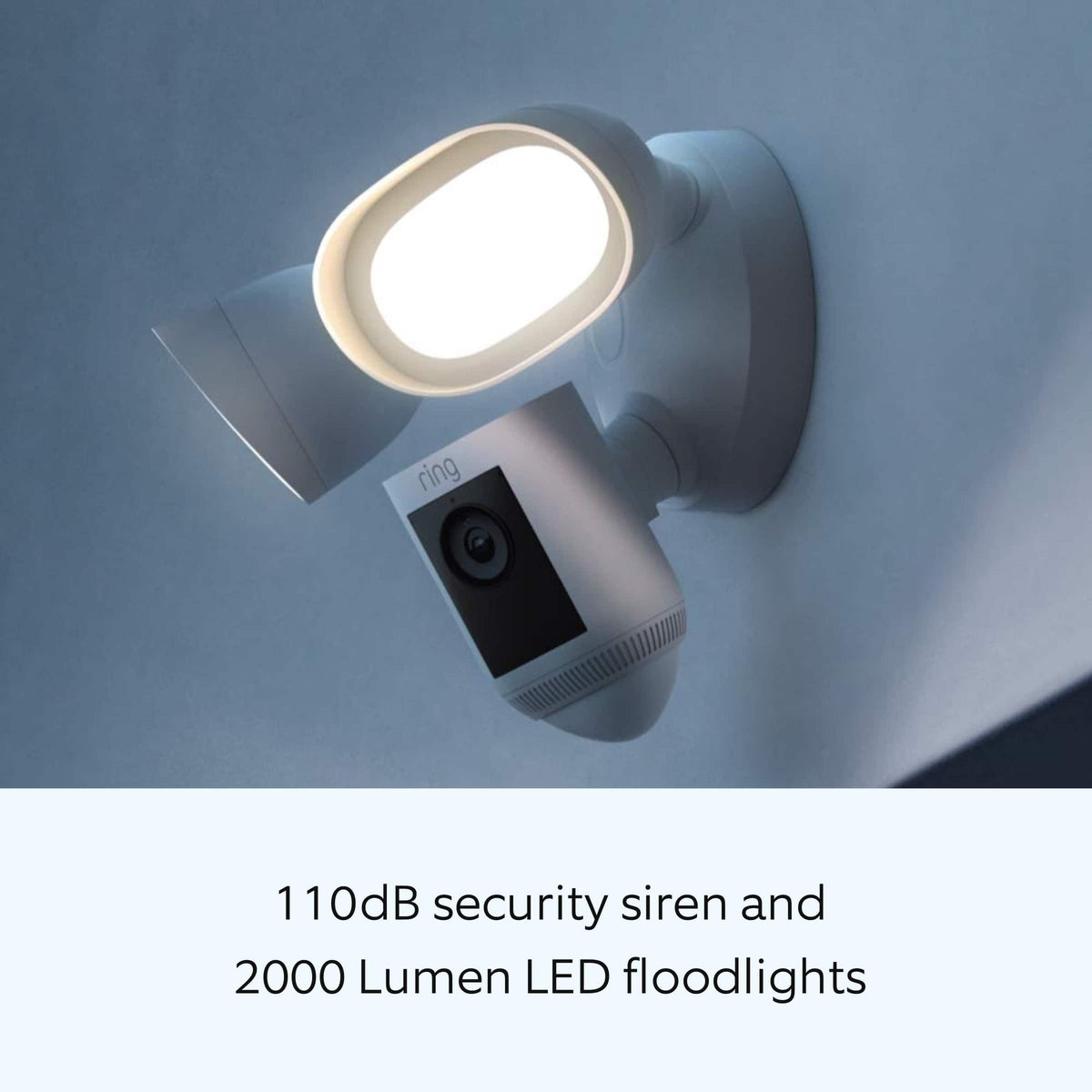 Ring - Floodlight Cam Pro with 2K Video and Ring-Vision, 2 LED Lights, Dual Band Wi-Fi, and 3D Motion Detection - Black