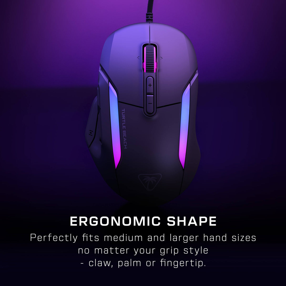 Turtle Beach - Kone II Wired Optical Gaming Mouse with RGB Lighting - Wired - Ash Black