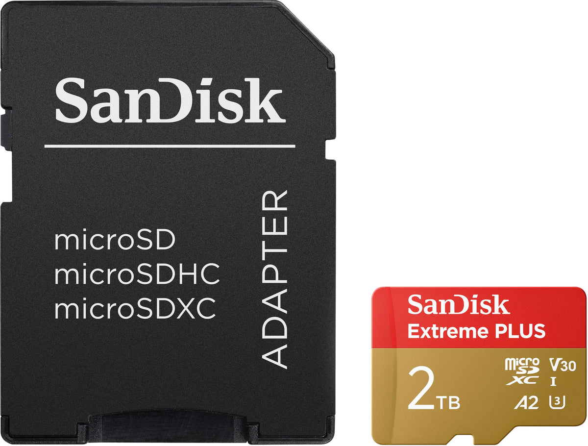 SANDISK - 2TB Extreme PLUS microSDXC UHS-I Memory Card, R/W up to 250/150MB/s