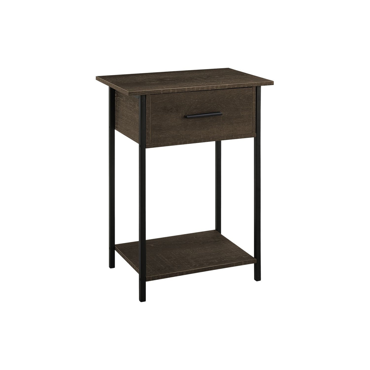 Mesa auxiliar contemporánea de 2 niveles con cajón de almacenamiento