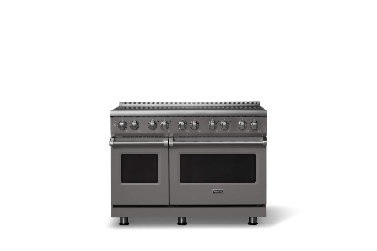 Viking - 48 in. Wide 6 Elements Pro 5 Series 7.3 Cu. Ft. Freestanding 6 Element Induction Convection Range - Damascus Gray
