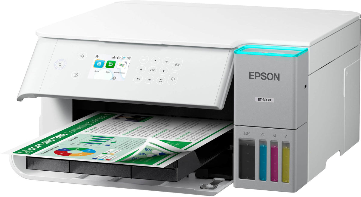 Epson - EcoTank ET-3930 Wireless All-in-One Color Supertank Inkjet Printer - White