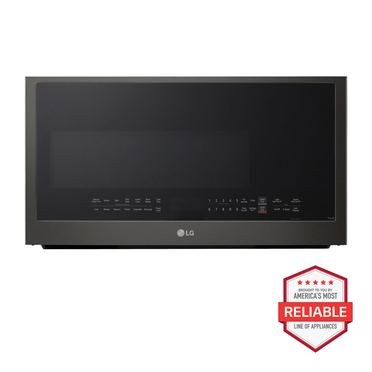 LG - 2.0 Cu. Ft. Over-the-Range Smart Microwave with Sensor Cooking and EasyClean - Black Stainless Steel