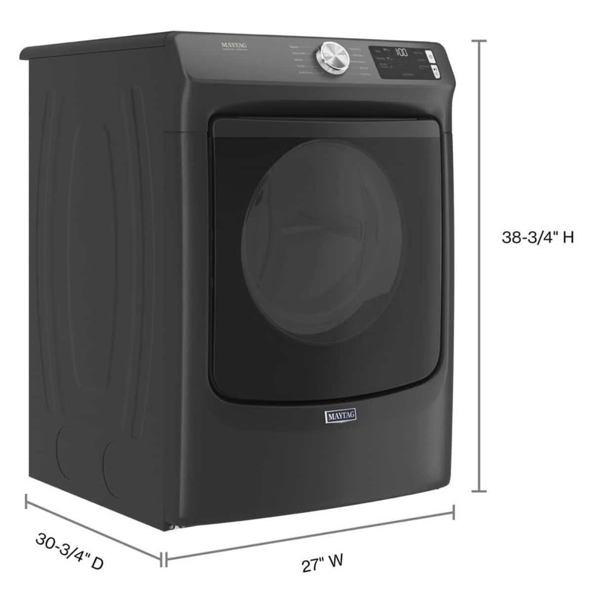 Maytag - 7.3 Cu. Ft. Stackable Gas Dryer with Extra Power Button - Volcano Black