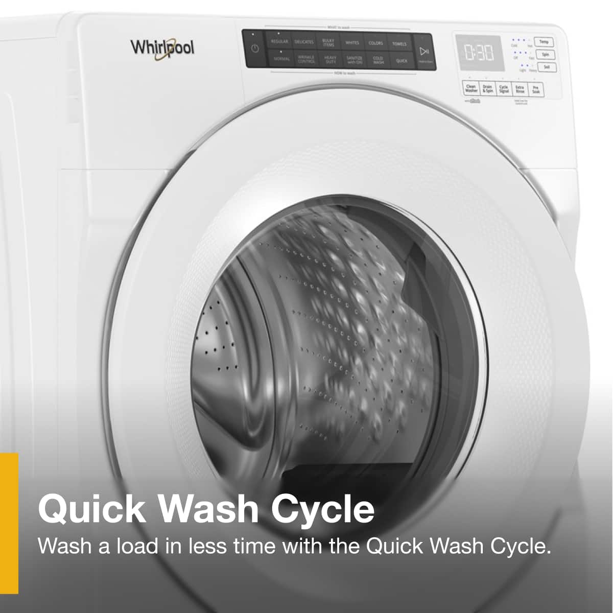 Whirlpool - 4.3 Cu. Ft. High Efficiency Stackable Front Load Washer with 35 Cycle Options - White