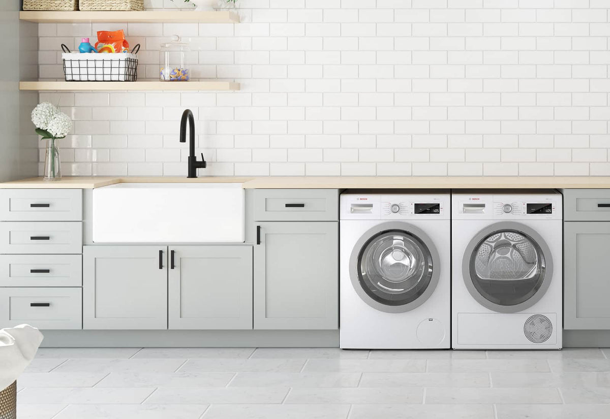 Bosch - 500 Series 4 Cu. Ft. Stackable Smart Electric Dryer with Self-Cleaning Condenser - White