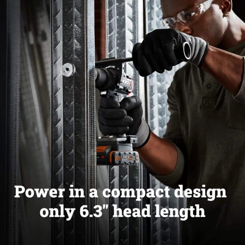 WORX - WX109L 20V PowerShare 105 Nm Brushless Cordless Drill/Driver (Battery & Charger Included) - Black
