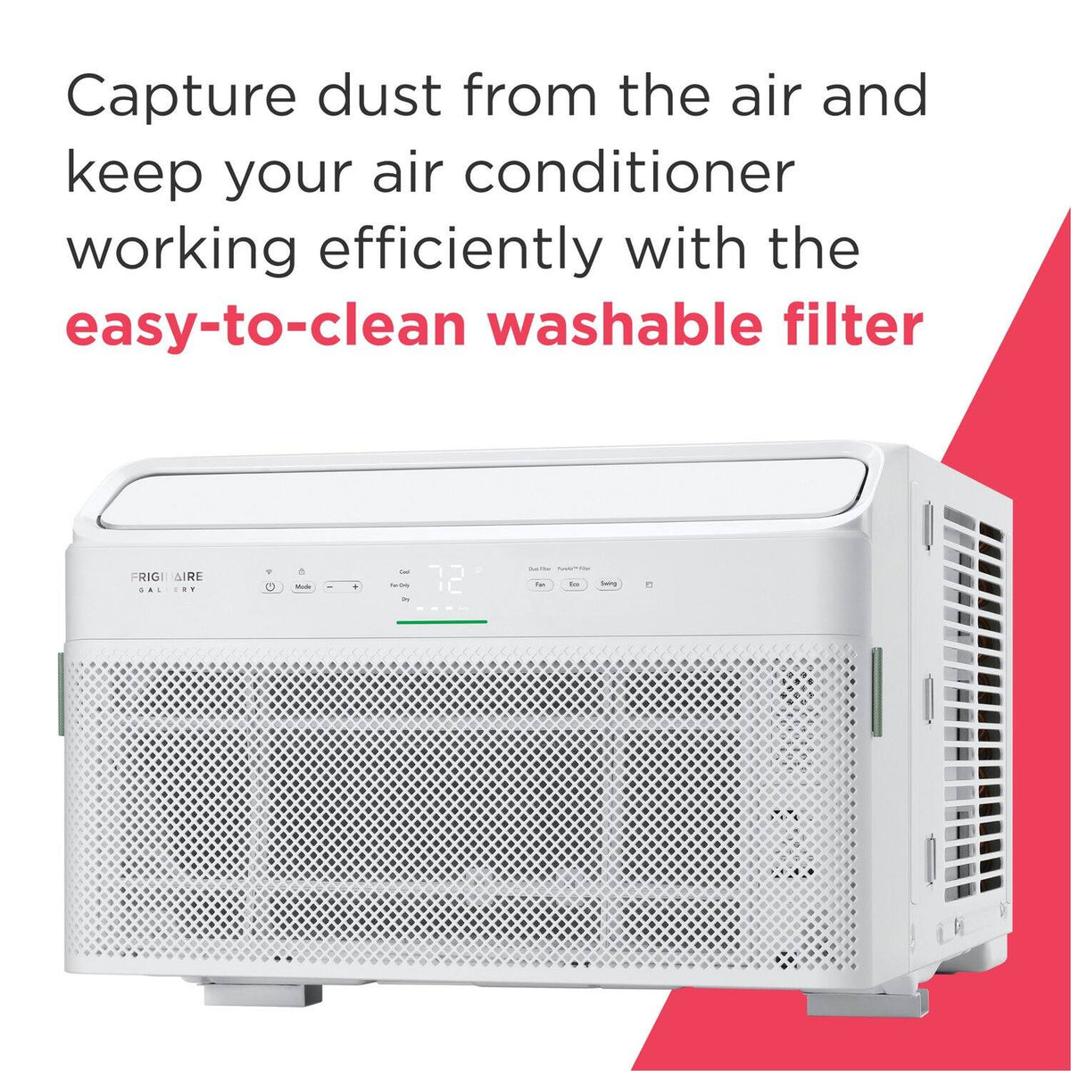 Frigidaire - Gallery 115V 8,000 BTU 350 Sq. Ft. Smart Inverter Window Air Conditioner - White