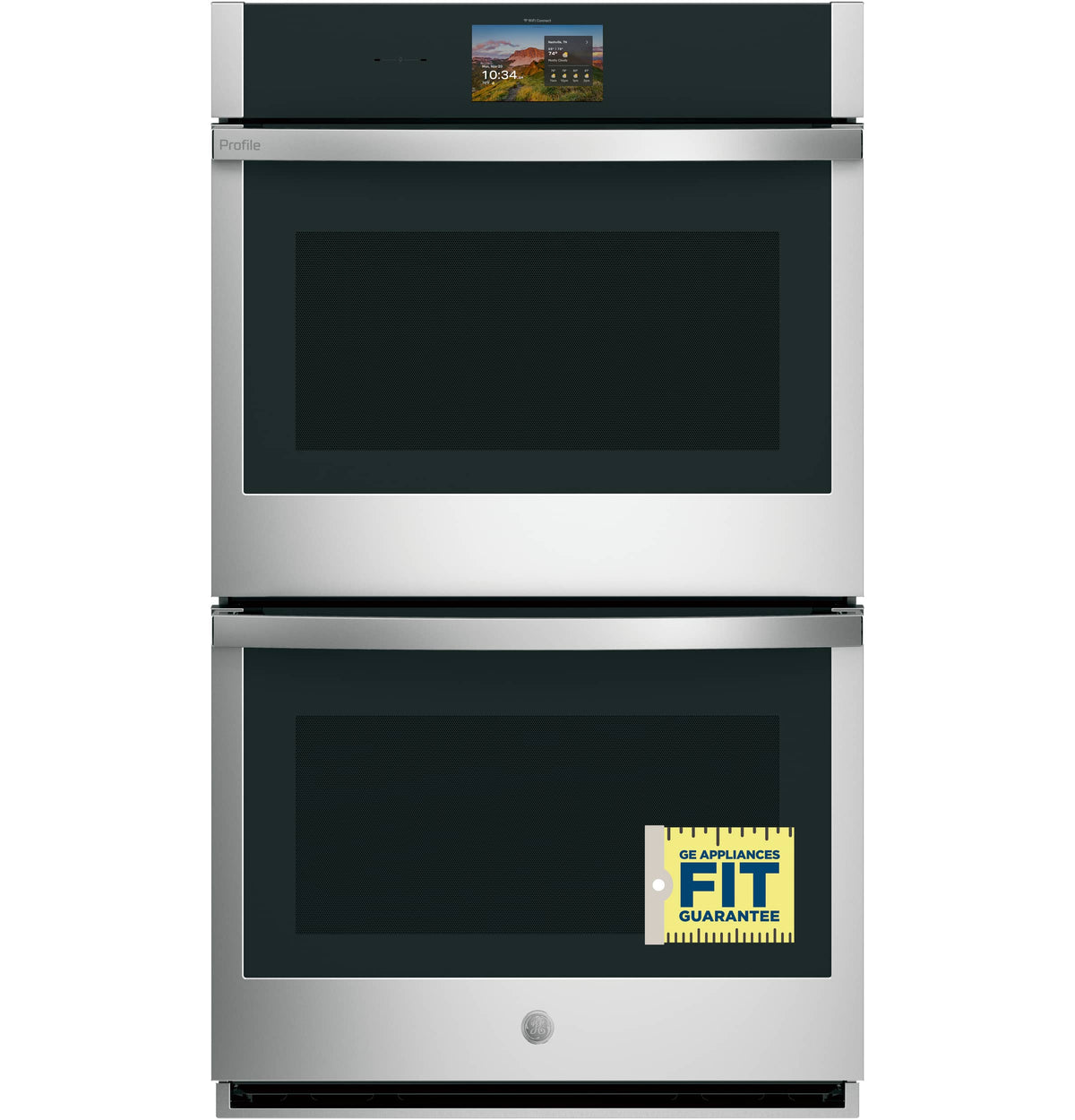 GE Profile - 27" Smart Built-In True European Convection Double Wall Oven with No Preheat Air Fry and Precision Cooking Modes - Stainless Steel