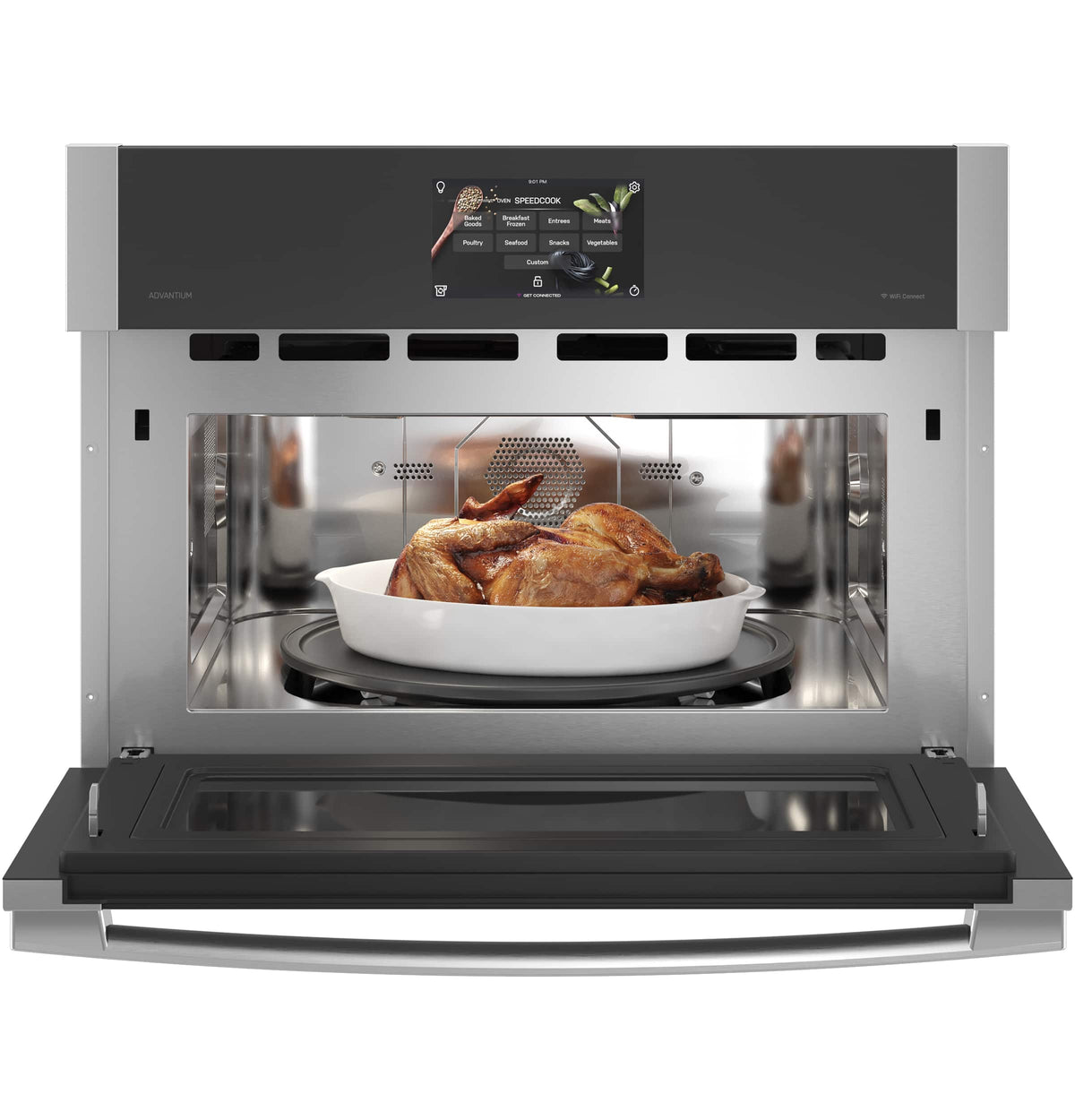 GE Profile - 1.7 Cu. Ft. Convection Built-In Microwave with Sensor Cooking and Five in One 120V Advantium Technology - Stainless Steel