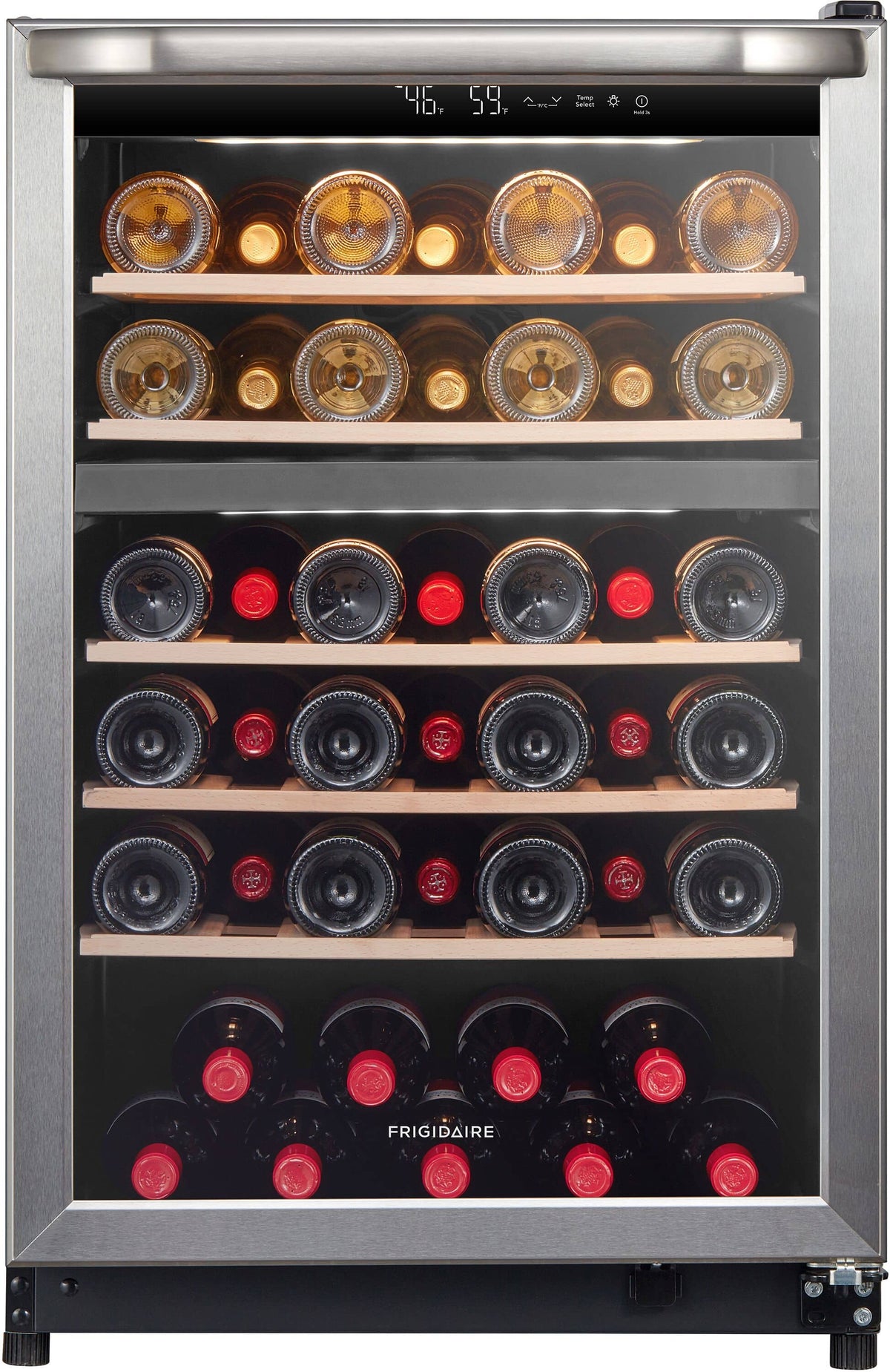 Frigidaire - 46 Bottle Wine Cooler - Stainless Steel