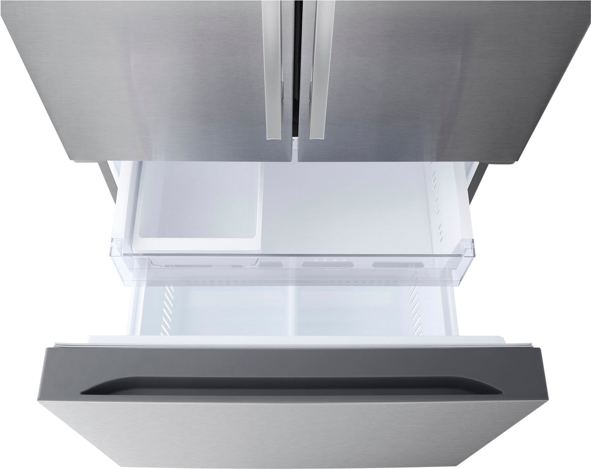 LG - 33-in Wide Standard-Depth MAX 25.1 Cu. Ft. French Door Smart Refrigerator with Glide N' Serve Drawer - Stainless Steel