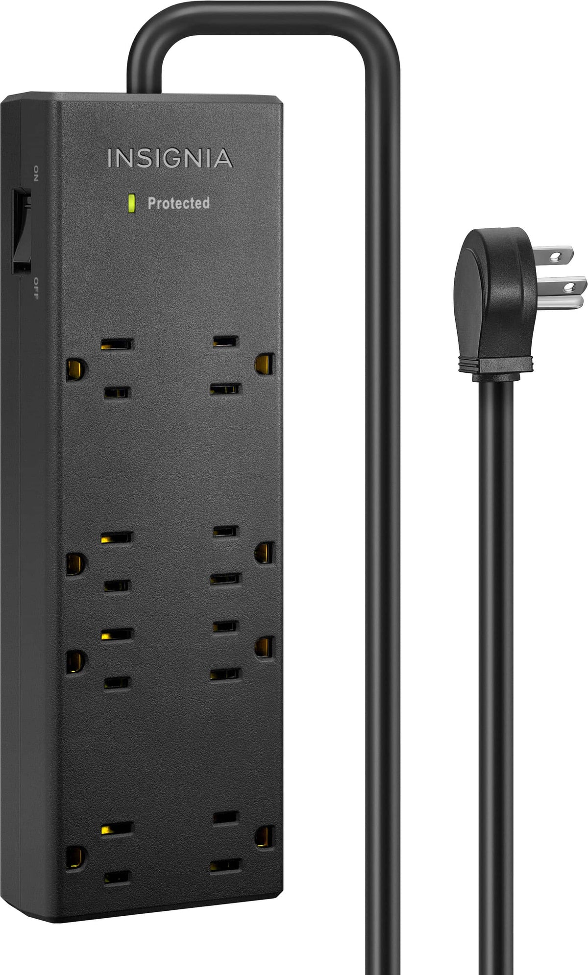 Insignia™ - Surge Protector for Home/Office with 8 AC Outlets, 6-foot cord, and 1440 joules of surge protection - Black
