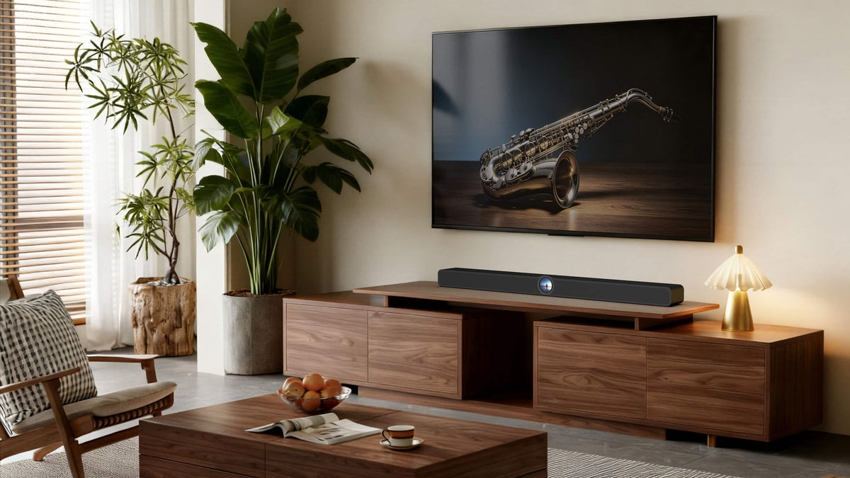 Bar Dolby Atmos with HDMI eARC, Fully compatible with WiiM Sound, Amp series, Pro, Mini, Ultra, Sub Pro, Remote Included - Glossy Black