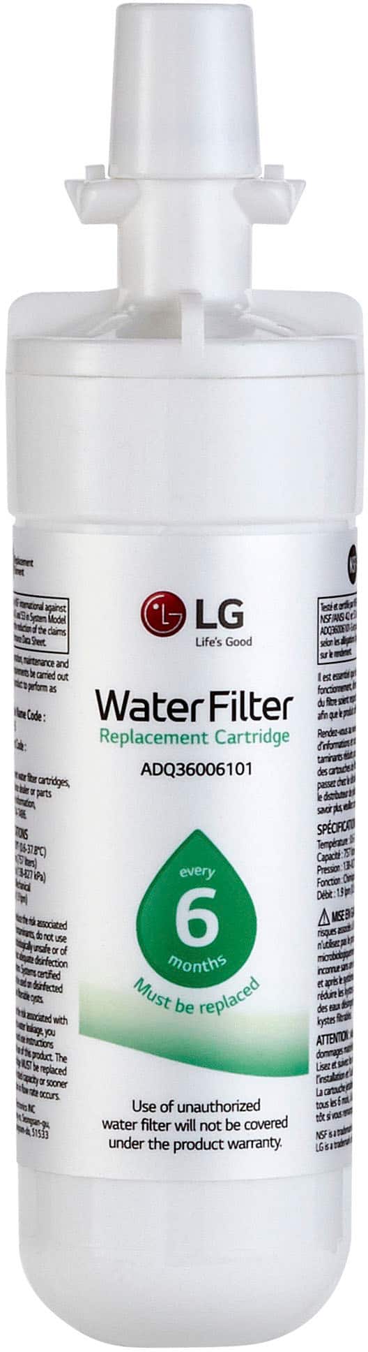 LT700P/LT700PC Water Filter for Select LG Refrigerators - White