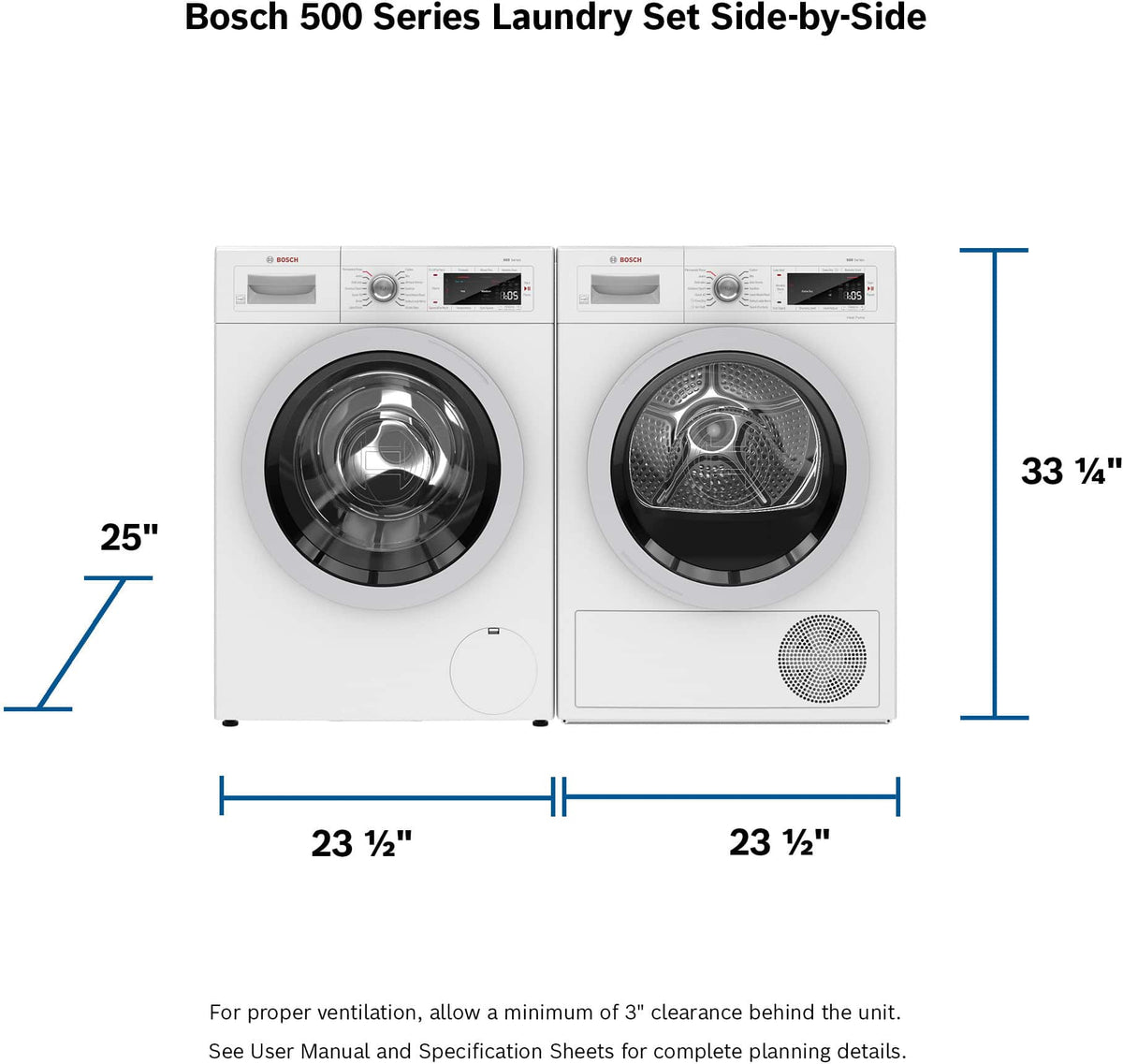 Bosch - 500 Series 4 Cu. Ft. Stackable Smart Electric Dryer with Self-Cleaning Condenser - White