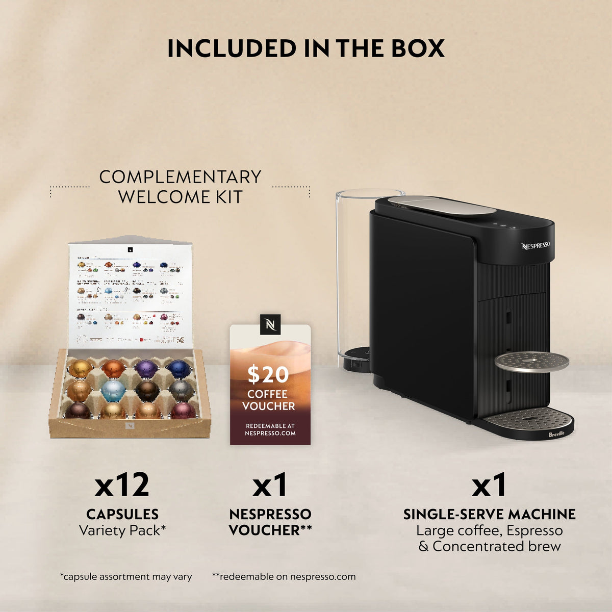 Nespresso - Vertuo UP Espreso Machine by Breville - Black