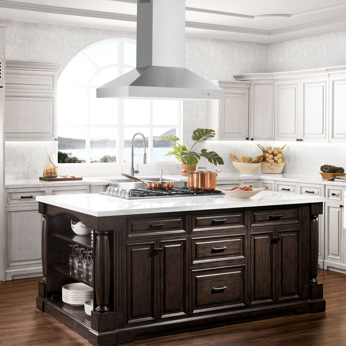 ZLINE - 30 inches - Externally Vented - Island Range Hood - Stainless Steel