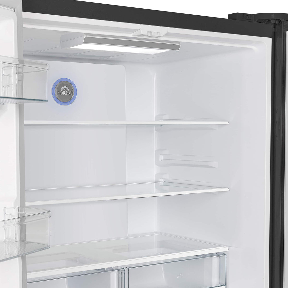 Forno Appliances - 36 in. Wide Moena Espresso 19.2 Cu. Ft. Freestanding Counter-Depth French Door Refrigerator with Automatic Ice Maker - Black
