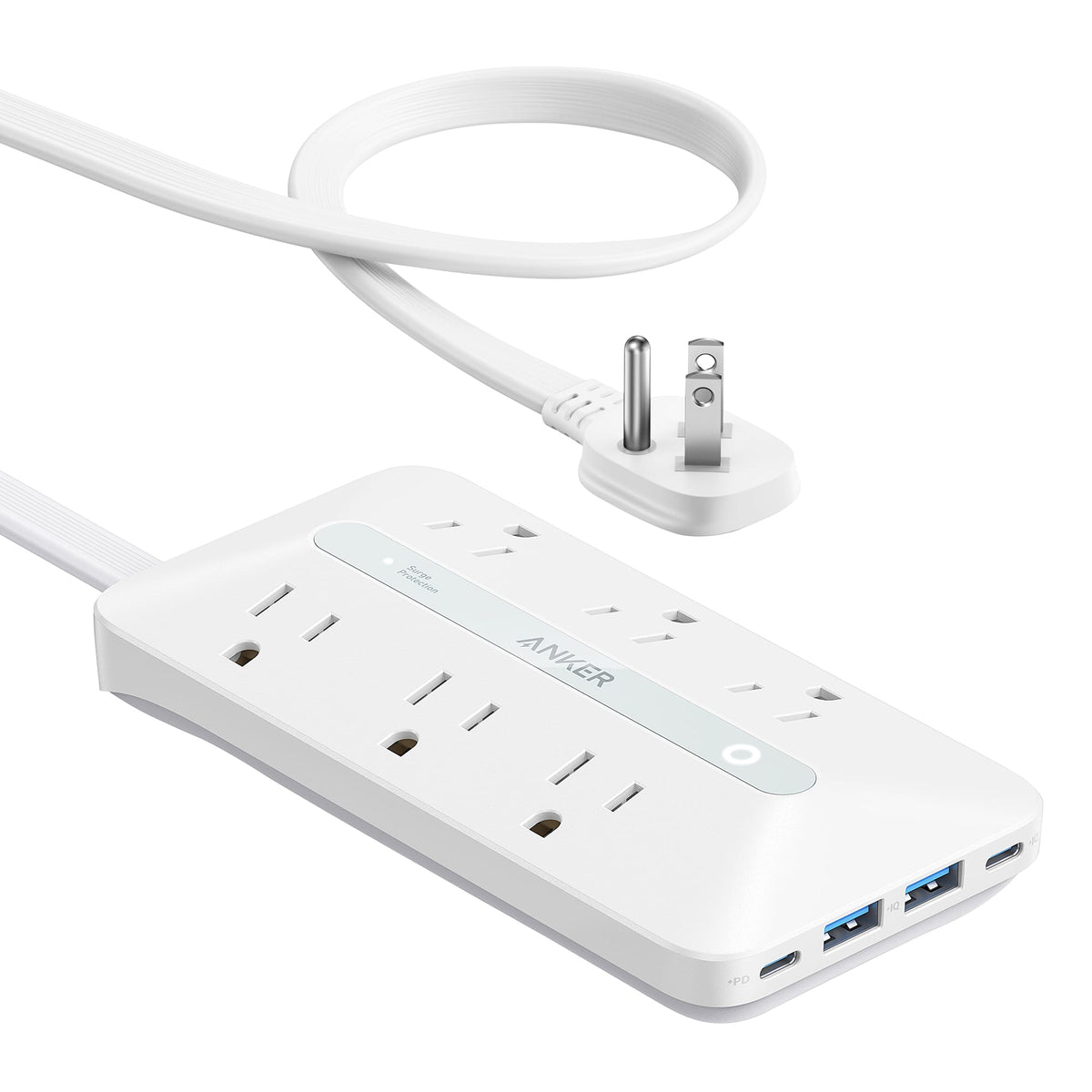Anker - 10-in-1 USB Power Strip - White