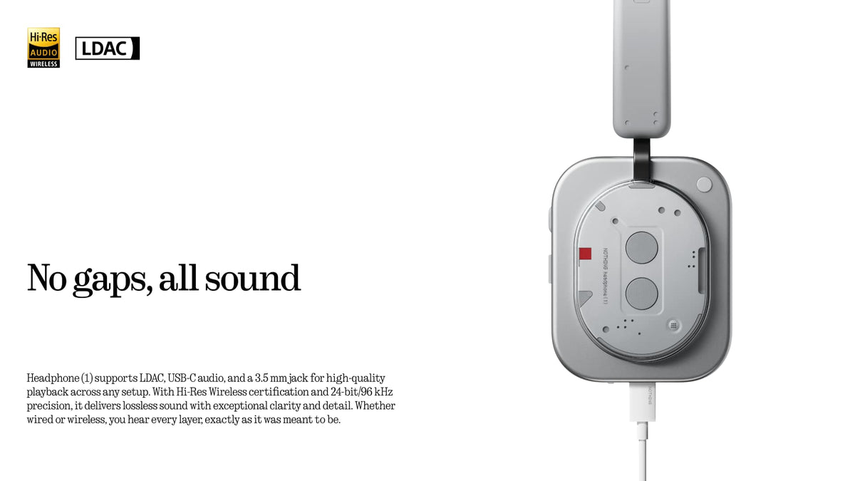 Nothing - Headphone (1) Wireless Over-Ear Bluetooth Headphones - White