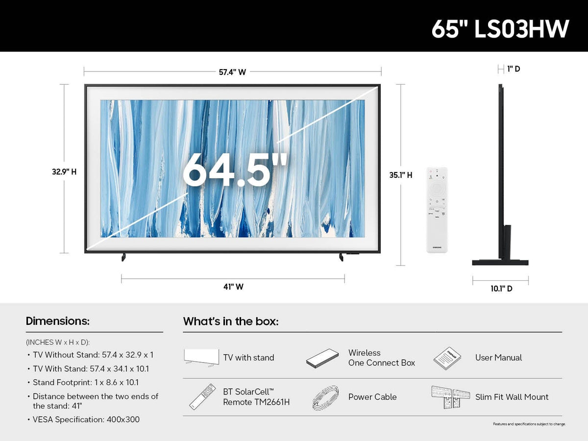 Samsung - 65” Class LS03HW Series The Frame Pro 4K UHD SamsungVision AI Smart Tizen TV (2026)