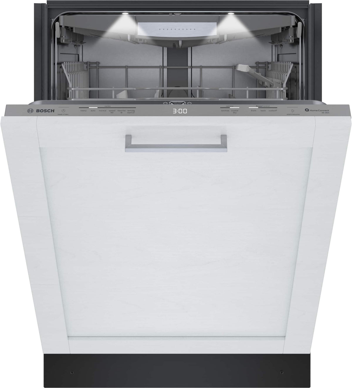 Bosch - Benchmark Series 24" Top Control Smart Built-In Stainless Steel Tub Dishwasher with 3rd Rack and RackMatic, 39 dBA - Custom Panel Ready