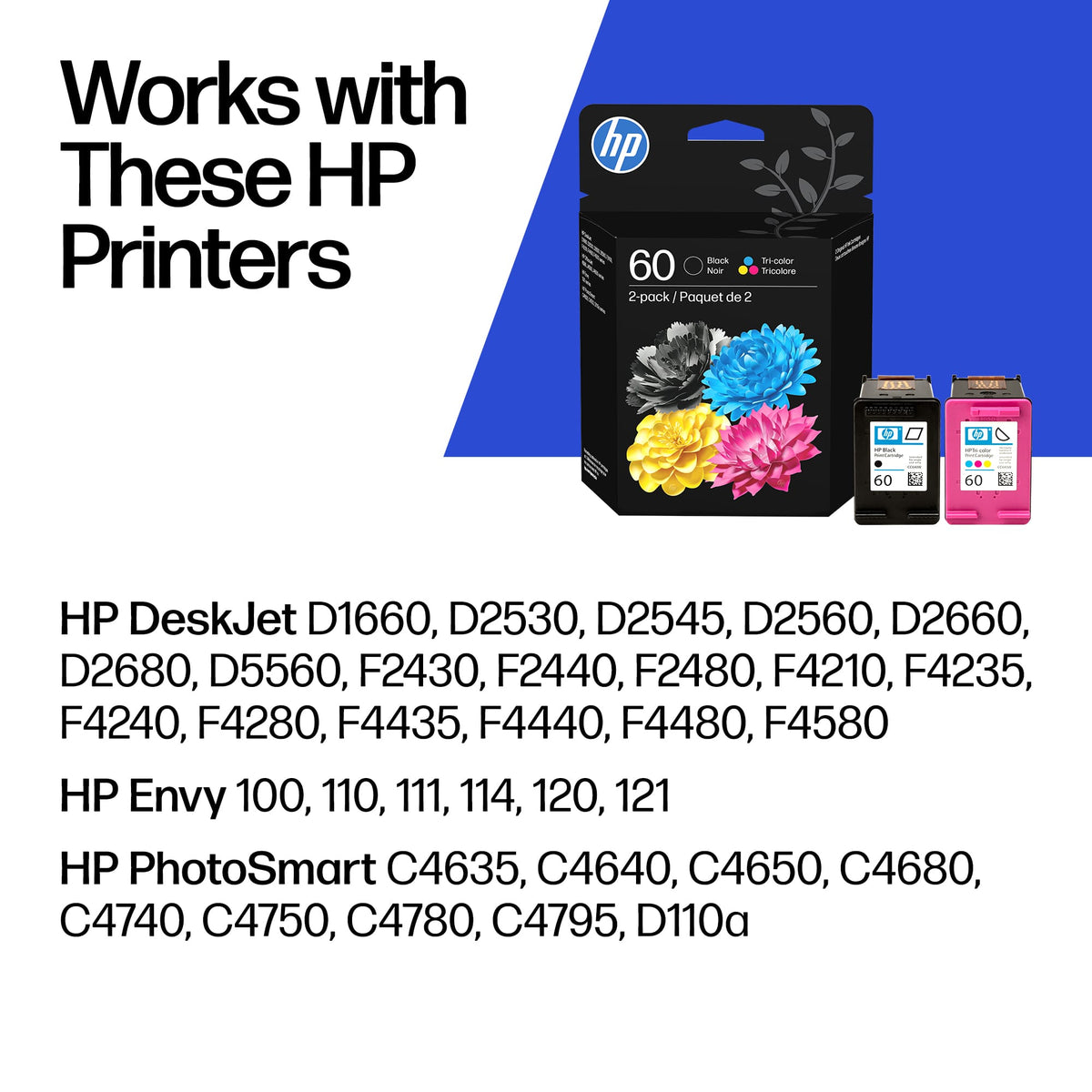 HP - 60 2-Pack Standard Capacity Ink Cartridges - Black/Tri-color