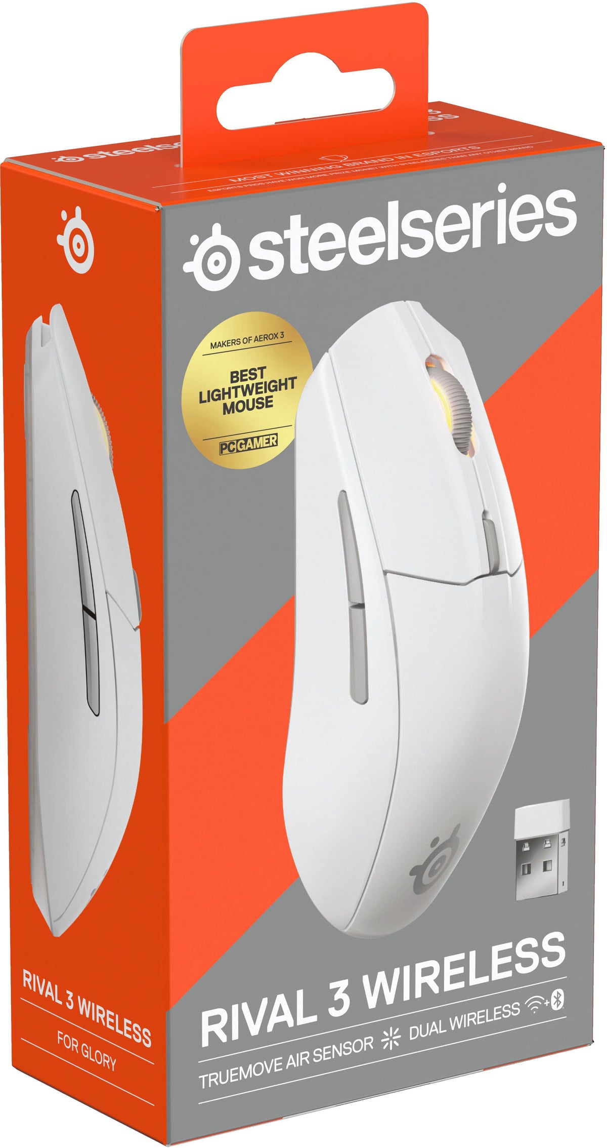 SteelSeries - Rival 3 Gen 2 Wireless Optical Gaming Mouse with Ultra-fast clicks - Wireless - White