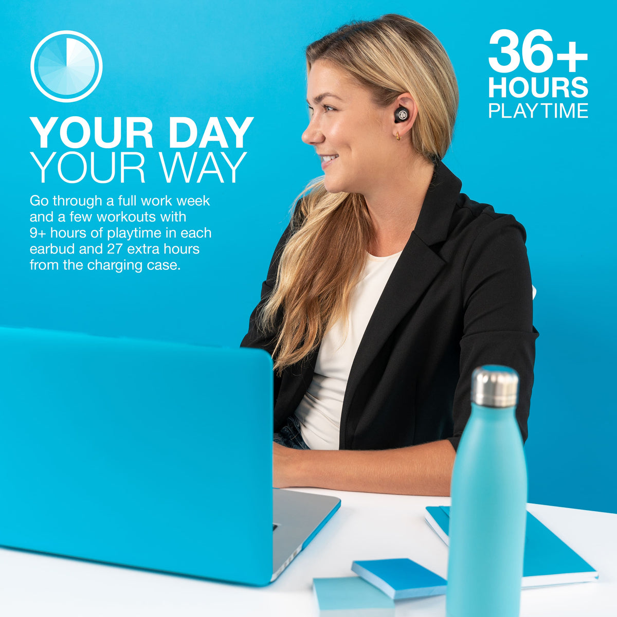 JLab - JBuds Air Pro True Wireless Earbuds - Black