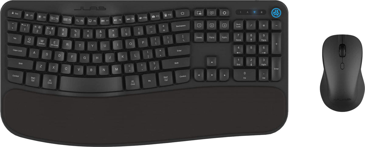 JLab - Flow Bundle Multi-device Wireless Ergonomic Keyboard and Mouse Set - Black