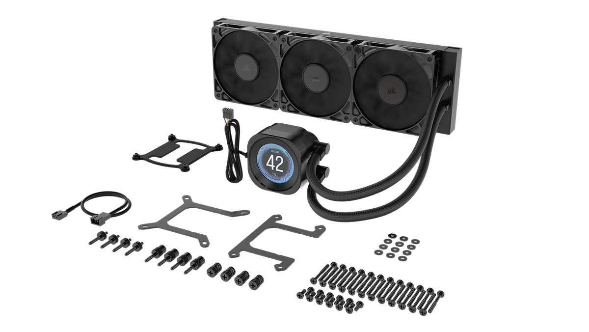 CORSAIR - NAUTILUS 360 RS LCD Liquid CPU Cooler - Black