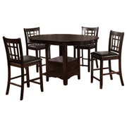 Danford - 5 Piece Counter Height Dining Set With Upholstered Stools - Espresso