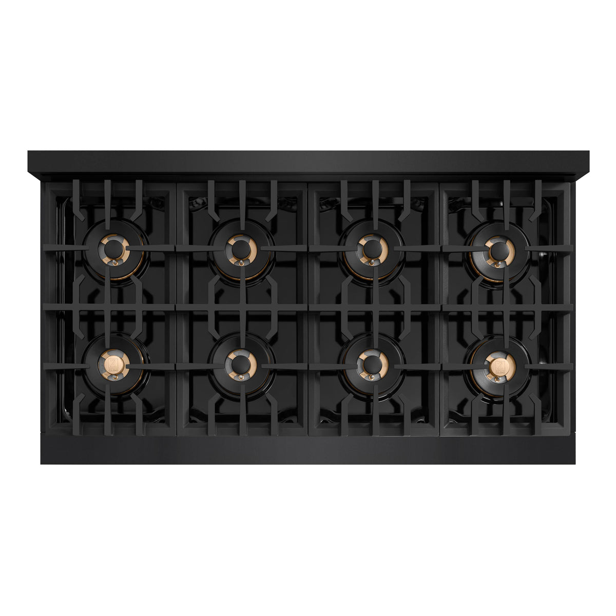ZLINE - Autograph 48 in. 6.7 cu. ft. Classic Freestanding Black Stainless Dual Fuel Range w/ 8 DuoPro Burners & Bronze Accents - Black Stainless Steel