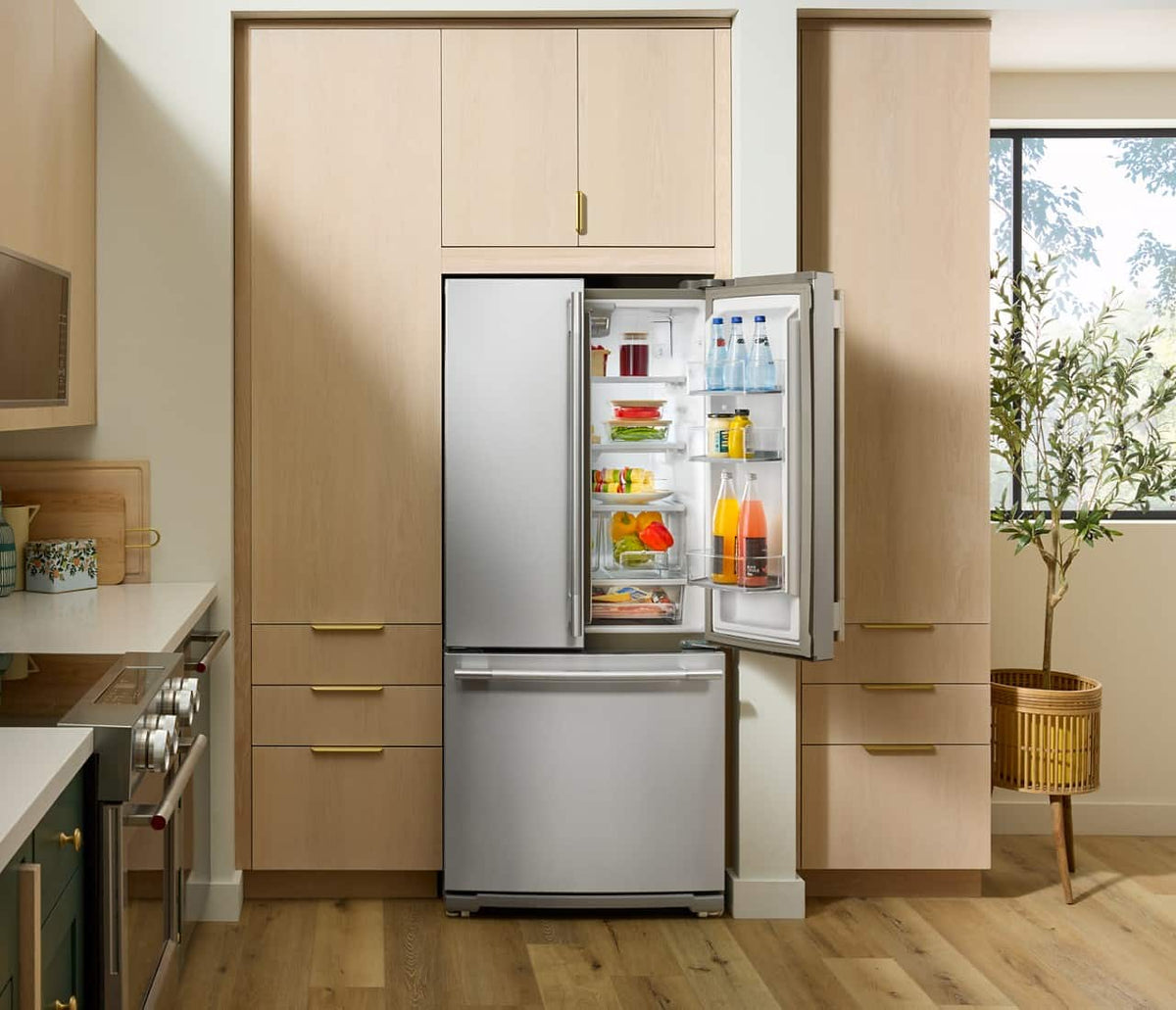 KitchenAid - 30 in. Wide 20 cu. ft. French Door Refrigerator with PrintShield Finish and Interior Dispense - Stainless Steel