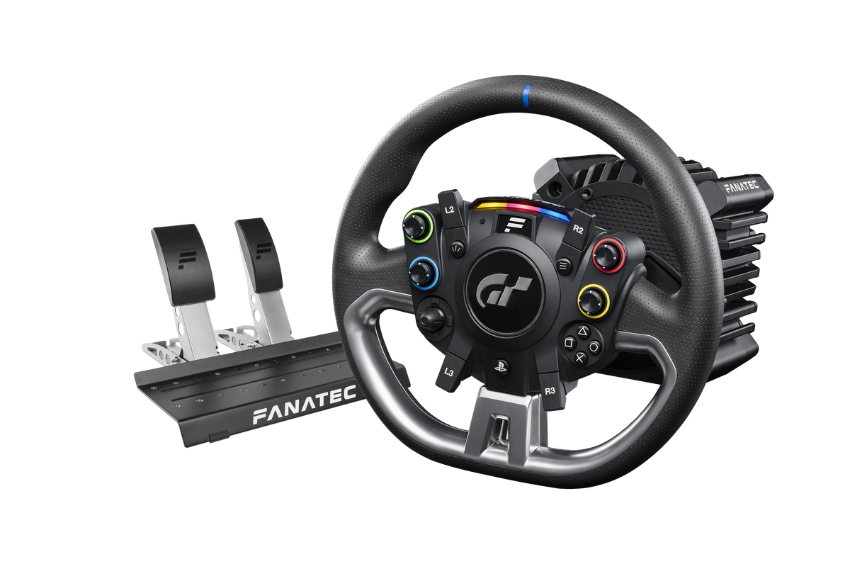 Fanatec - Gran Turismo Pro – 5Nm Direct Drive Force Feedback Sim Racing Bundle with Wheel, Pedals & Clamp for PC and PlayStation - Black