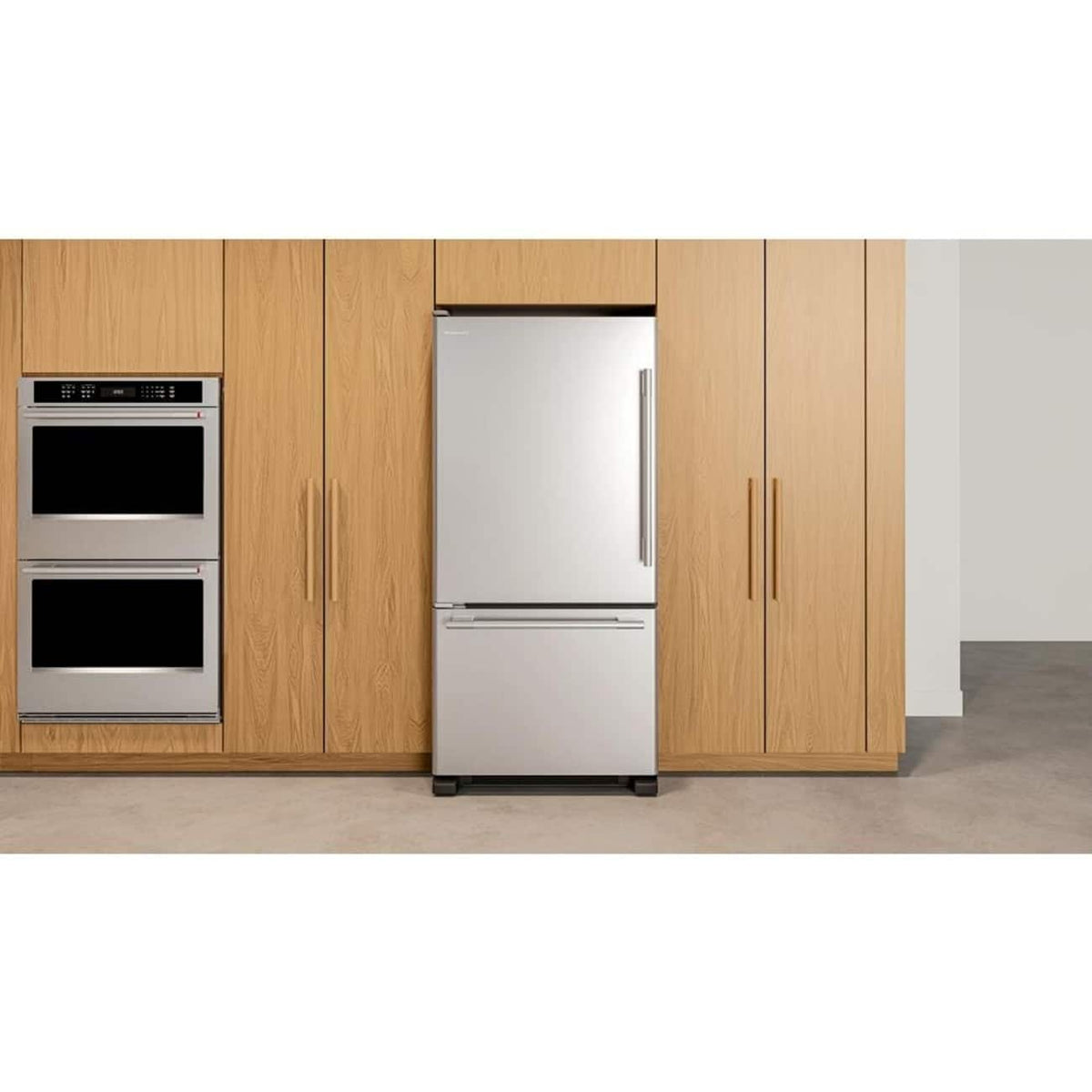 KitchenAid - 22 Cu. Ft. 33-Inch Standard-Depth Bottom Mount Refrigerator with Left Door Swing - Stainless Steel